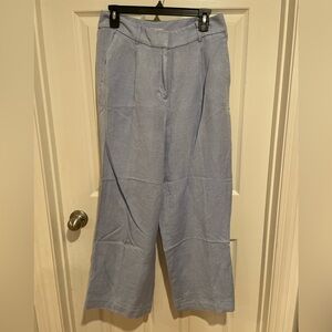 LOFT Light Blue‎ Wide Leg Emory Petite Trousers Size 6P EUC